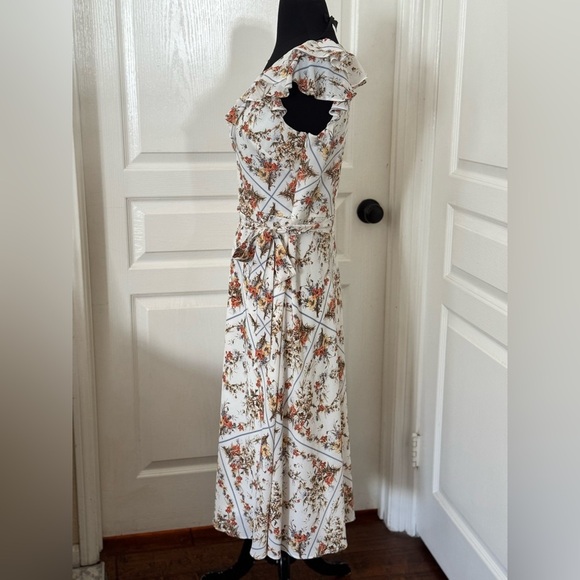 Lauren x Ralph Lauren | Petite Floral Crepe Midi Dress - Size 6P - Picture 7 of 10